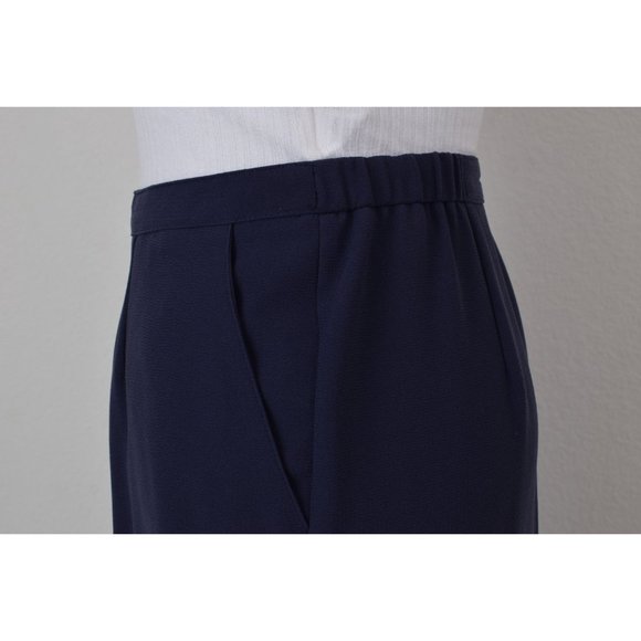 Vintage 90s Blue Flowy Polyester Trousers size 12P |‎ 30-32 waist - Picture 6 of 10